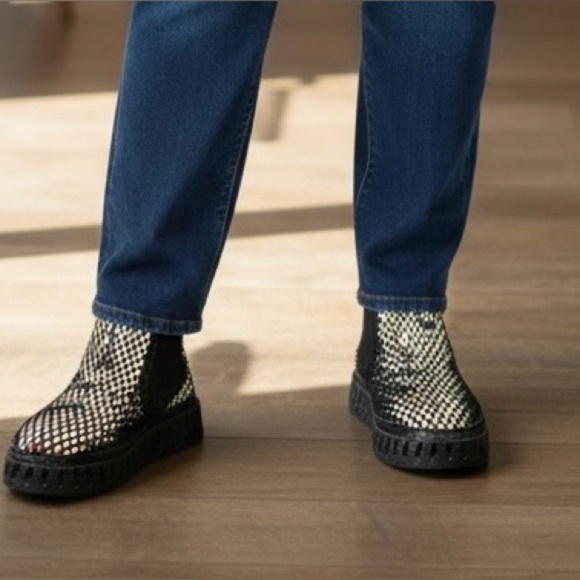 Italina Shoes - Italina Women's Sparkly Studded Black Ankle Bootie Slip-On Casual Shoes